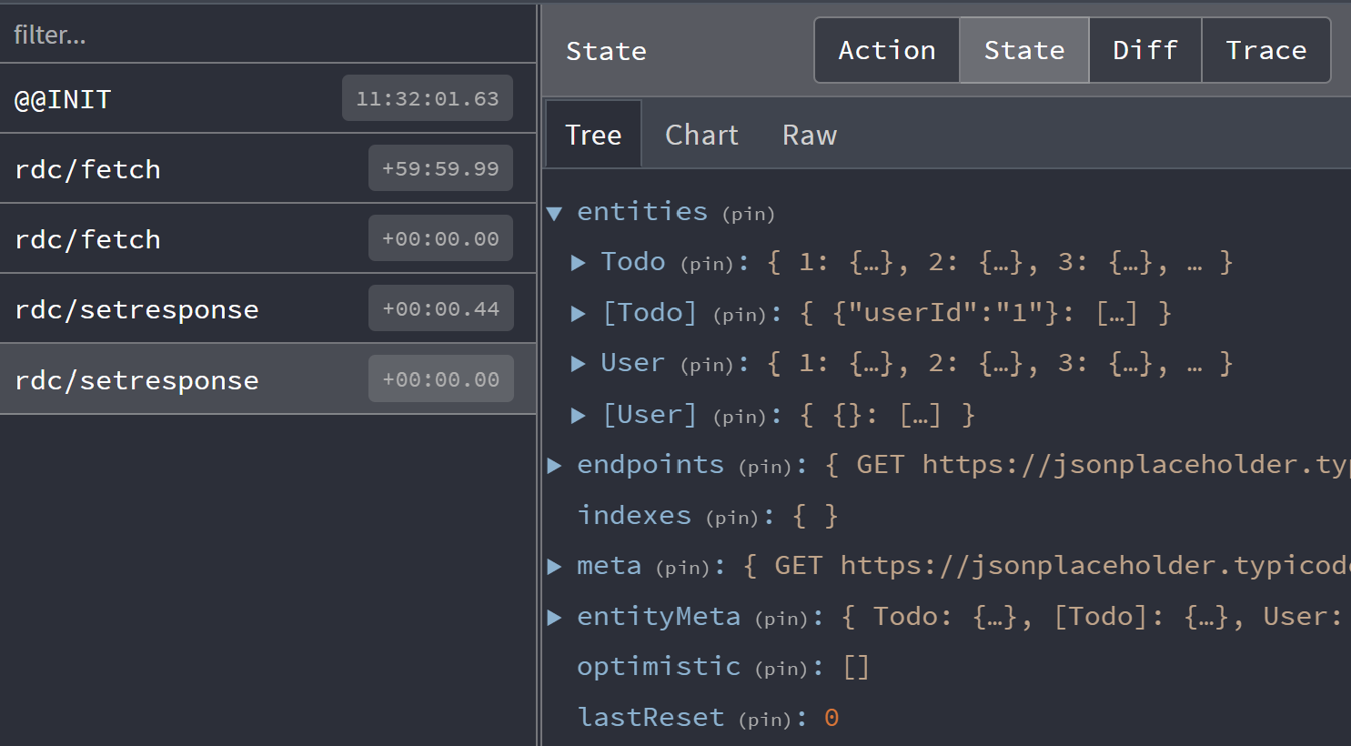Reactive Data Client devtools state inspector Dev tools 状态检查器